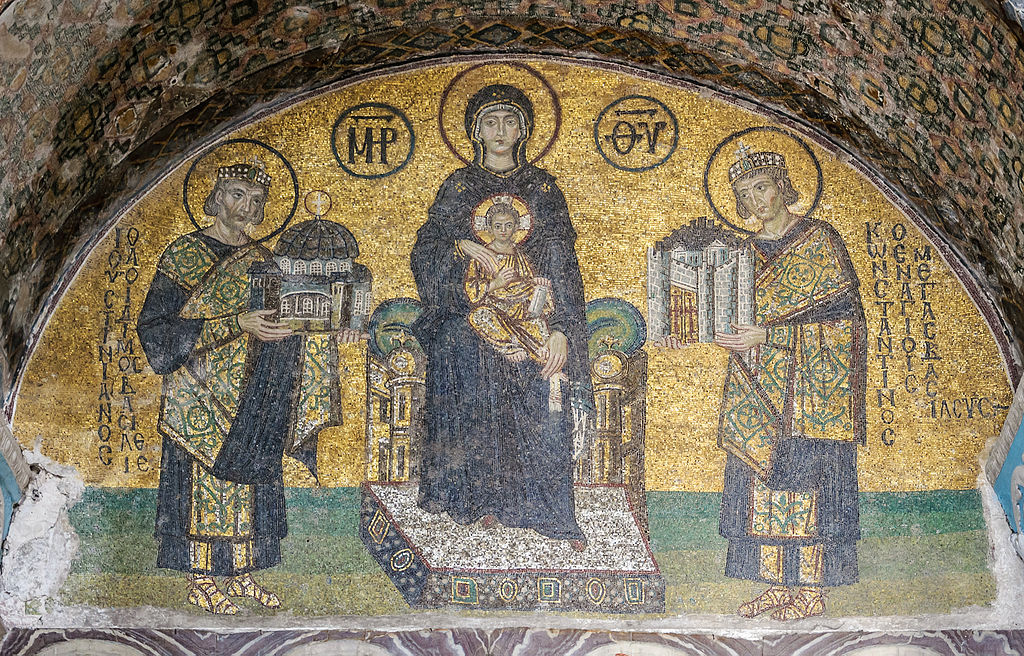 Императоры Константин и Юстиниан перед престолом Богородицы