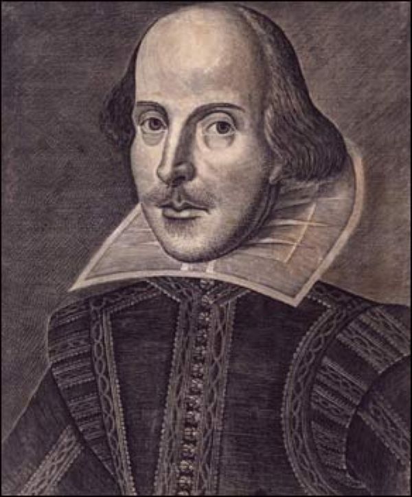 Портрет Шекспира, написанный Мартином Друшаутом в 1623 г.